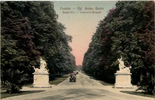 Dresden, Kgl. Grosser Garten, Haupt-Allee, Kentauren-Gruppen -537198