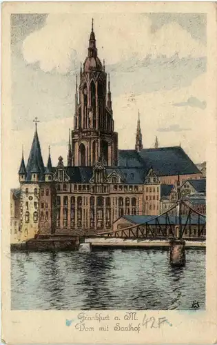 Frankfurt, Dom mit Saalhof -538228