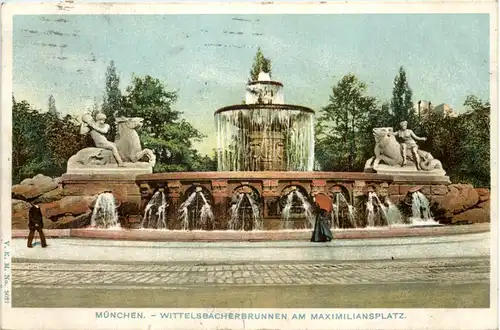 München, Wittelsbacherbrunnen am Maximiliansplatz -538308