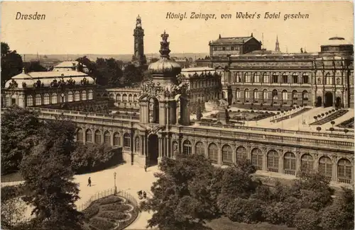 Dresden, Kgl. Zwinger von Webers Hotel gesehen -537436