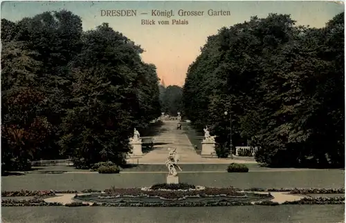 Dresden, Kgl. Grosser Garten, Blick vom Palais -537956