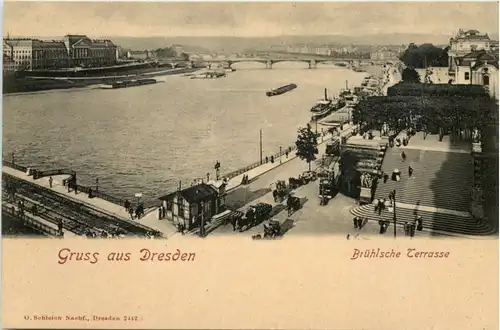 Dresden, Blick von der Brühlschen Terrasse -538056