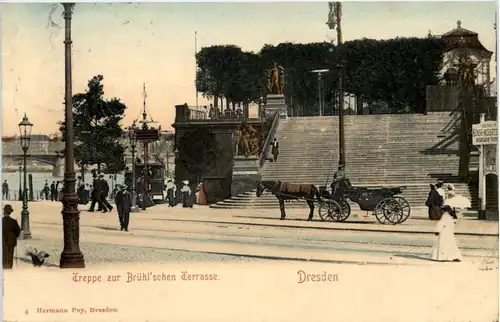 Dresden, Treppe zur Brühlschen Terrasse -539048
