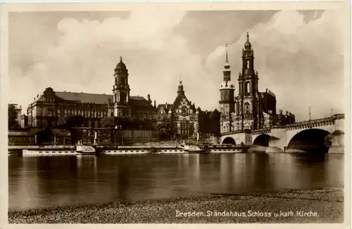 Dresden, Ständehaus, Schloss u. Kath. Kirche -538156