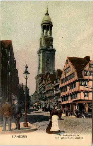 Hamburg, St.Michaelis-Kirche vom Schaarmarkt gesehen -538836