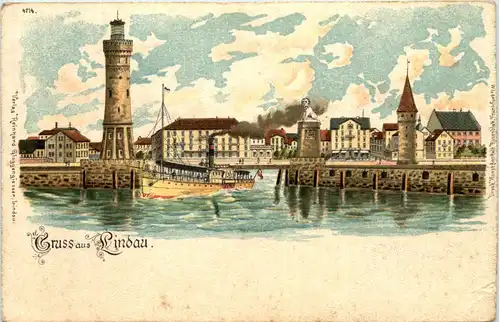 Gruss aus Lindau - Litho -656572