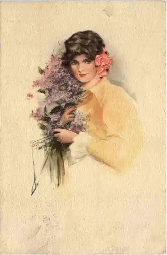 Frau mit Blumen -656750