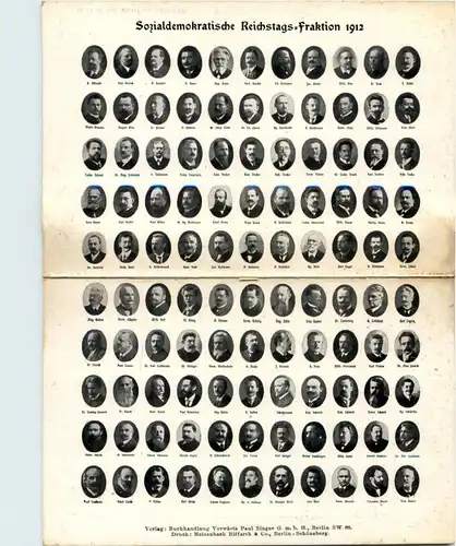 Sozialdemokratische Landtagsfraktion 1912 - Klappkarte -656384