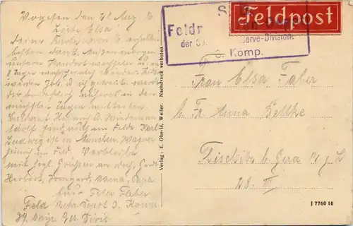 Erlenbach bei Weiler - Feldpost 39. bay. Res Div -656718