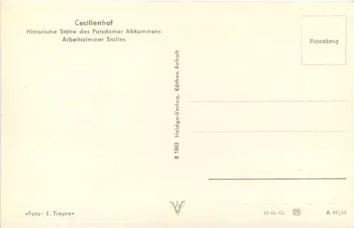 Potsdam - Cecilienhof - Arbeitszimmer Stalins -658554