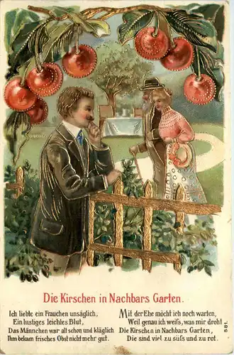 Die Kirschen in Nachbars Garten - Prägekarte -658898