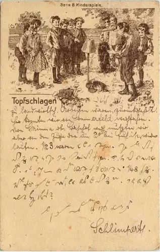 Kinderspiele - Topfschlagen - Feldpost Landsturm Inf. Batl. Döbeln - Golzern -659250