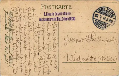 Kinderspiele - Topfschlagen - Feldpost Landsturm Inf. Batl. Döbeln - Golzern -659250