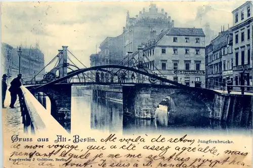 Gruss aus Alt Berlin - Jungfernbrücke - Paketfahrt -659358