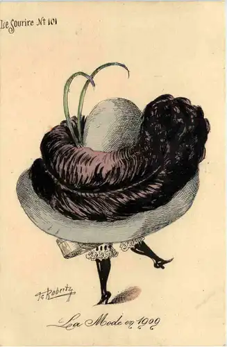 Frau mit riesigem Hut - Künstler Robert -659510