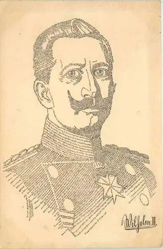 Kunstschrift Postkarte - Kaiser Wilhelm II -659696