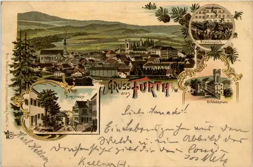 Gruss aus Furth im Wald - Litho -659610