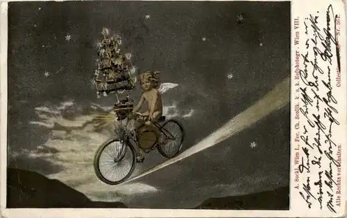 Weihnachten - Engel auf Fahrrad -659644