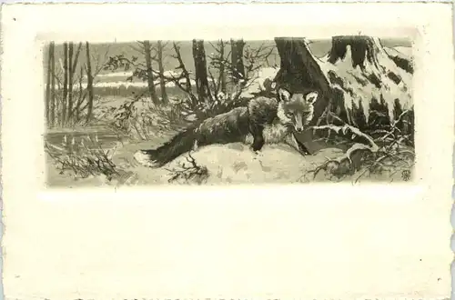 Radierung Fuchs -659878