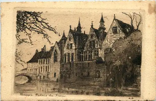 Bruges - Palais - Radierung -660172