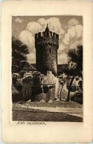 Jena - Pulverturm - Radierung -660192