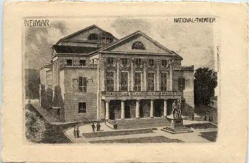 Weimar - National Theater - Radierung -660212