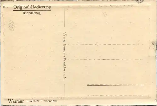 Weimar - Goethes Gartenhaus - Radierung -660106