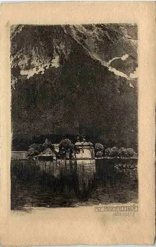 Königssee - St. Bartolomä - Radierung -660102