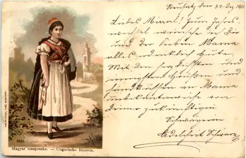 Ungarische Bäuerin - Litho -660358