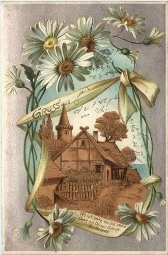 Wo ich gehe wo ich stehe - Prägekarte - Litho -660534