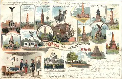 Wörth - Gruss von den Schlachtfeldern - Litho -544116