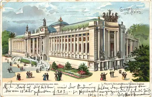 Paris - Weltausstellung - Grosses Palais - Litho -544254