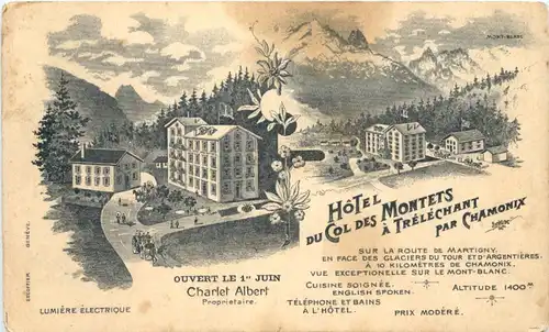 Chamonix - Hotel du Col des Montets a Trelechant - Litho -544400