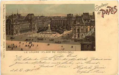 Souvenir de Paris - Louvre - Litho -544338