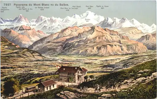 Panorama du Mont Blanc vu du Saleve -544186