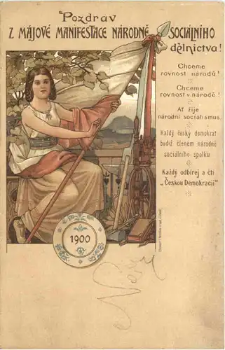 Pozdrav z Majove Manifestace Narodne Socialniho 1900 -661228