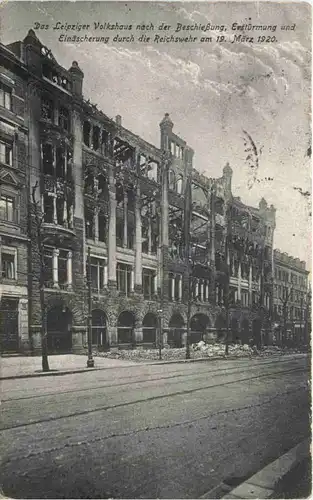 Leipzig - Volkshaus nach der Erstürmung 1920 -661178