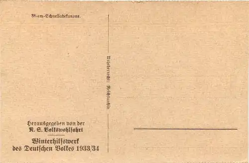 Reichswinterhilfe - 38cm Schnelladekanone - WHW -661436