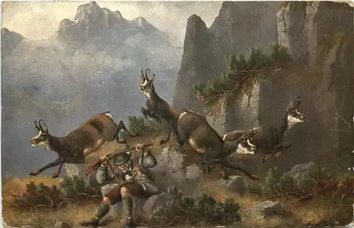 Jagd - Jäger mit Gemsen -662692