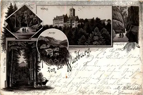 Gruss von der Wartburg - Litho 1896 -271026