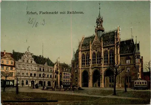 Erfurt - Fischmarkt mit Rathaus -271024