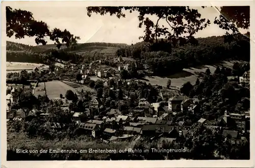 Ruhla i. Thür.Wald, Blick von der Emilienruhe am Breitenberg auf Ruhla -300364
