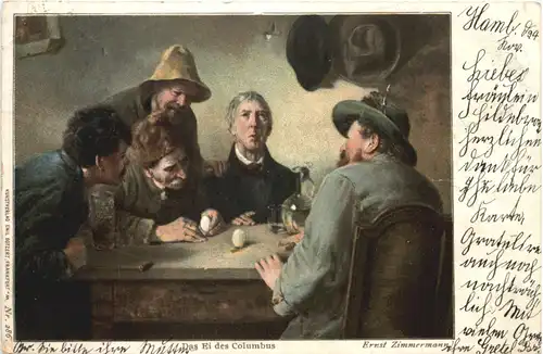 Künstler AK Ernst Zimmermann - Das Ei des Kolumbus -663386