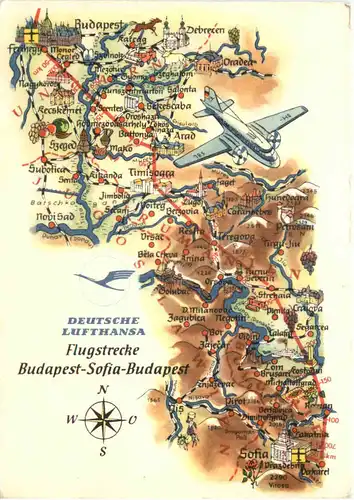 Lufthansa - Strecke Budapest Sofia Budapest -664080