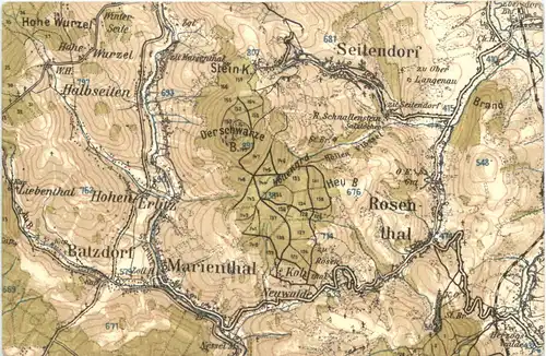 Seitendorf - Marienthal - Rosenthal - Landkarte Sudeten -664052