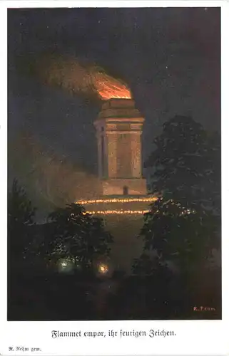 Künstler AK R. Rehm - Flammet empor -664204