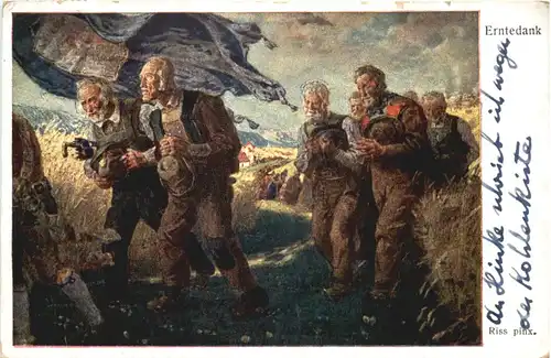 Erntedank - Künstler Ak Riss -664244