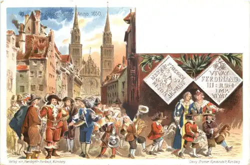 Nürnberg - Die Steckenreiter Anno 1650 - Litho -664340