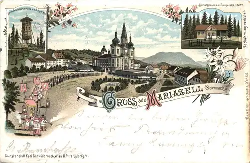 Gruss aus Mariazell - Litho -664534