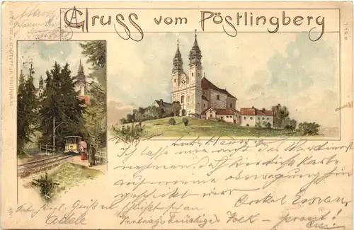 Gruss vom Pöstlingberg - Litho - Linz -664674